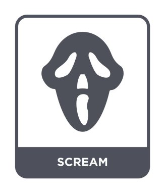 modaya uygun bir tasarım tarzı çığlık simgesi. Beyaz arka plan üzerinde izole simgesi çığlık. vektör simgesi basit ve modern düz sembolü çığlık.