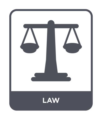 modaya uygun bir tasarım tarzı hukuk simgesi. Beyaz arka plan üzerinde izole hukuk simgesi. Hukuk vektör simgesi basit ve modern düz simgesi web sitesi, mobil, logo, app, UI. Hukuk simge vektör çizim, Eps10.
