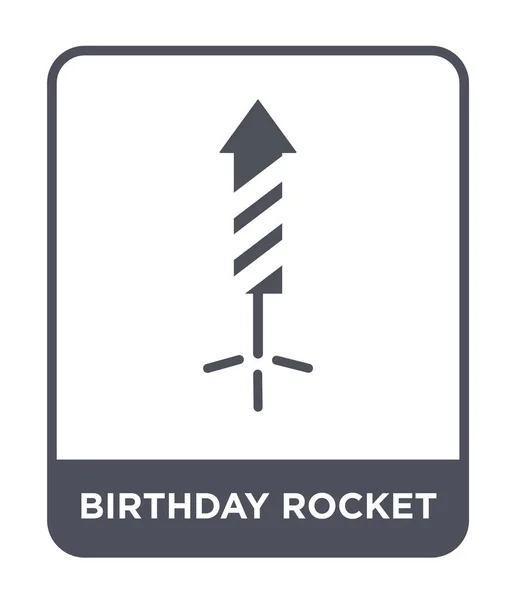 Doğum Günü Roket Simgesi Modaya Uygun Bir Tasarım Tarzı Doğum — Stok Vektör