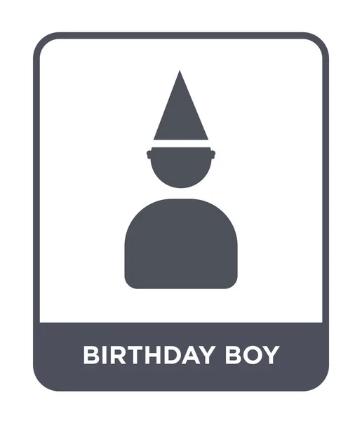 Icono Niño Cumpleaños Estilo Diseño Moda Icono Cumpleañero Aislado Sobre — Vector de stock