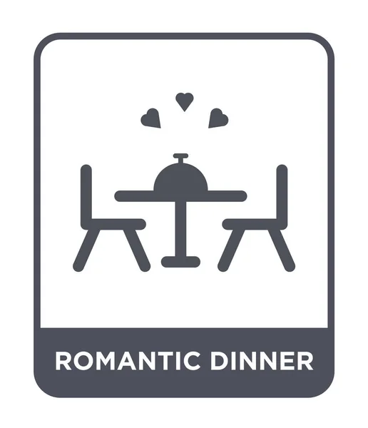 Icono Cena Romántica Estilo Diseño Moda Romántico Icono Cena Aislado — Vector de stock