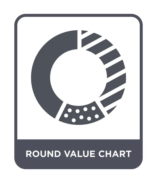 Okrągłą Wartość Ikonę Wykresu Modny Styl Okrągłą Wartość Wykresu Ikona — Wektor stockowy
