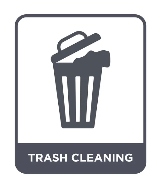 Trash Cleanin Ikone Trendigen Design Stil Müllsäuberungssymbol Isoliert Auf Weißem — Stockvektor