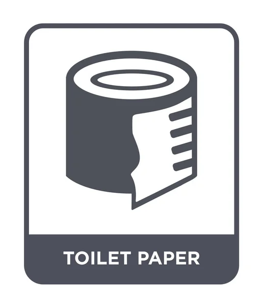 Toalettpapper Ikonen Trendig Designstil Toalettpapper Ikonen Isolerad Vit Bakgrund Toalett — Stock vektor
