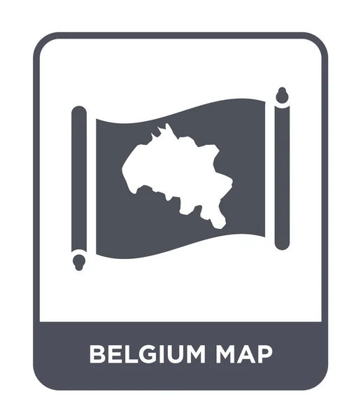 比利时地图图标在时尚的设计风格 在白色背景上隔离的比利时地图图标 比利时地图矢量图标简单和现代平面符号 — 图库矢量图片
