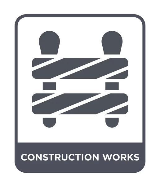 Construcción Trabaja Icono Estilo Diseño Moda Icono Obras Construcción Aislado — Vector de stock