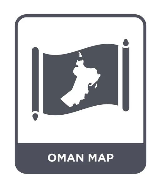 Oman Ikonę Mapy Modny Styl Oman Mapę Ikona Białym Tle — Wektor stockowy