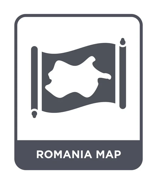 Rumunia Ikonę Mapy Modny Styl Rumunia Mapa Ikona Białym Tle — Wektor stockowy