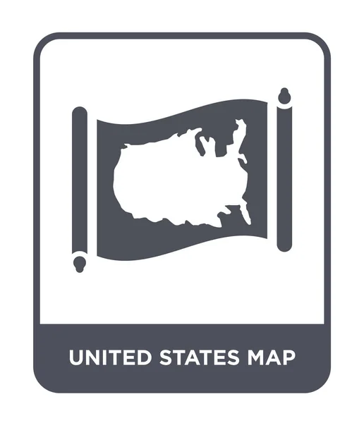 Estados Unidos Mapa Icono Estilo Diseño Moda Estados Unidos Mapa — Vector de stock