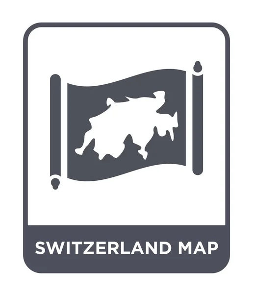 Das Schweizer Kartensymbol Trendigen Design Stil Symbolbild Der Schweiz Auf — Stockvektor