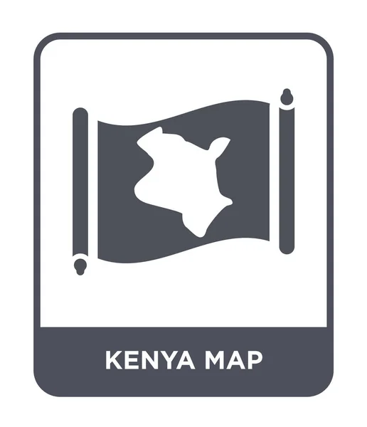Kenia Ikonę Mapy Modny Styl Kenia Mapa Ikona Białym Tle — Wektor stockowy