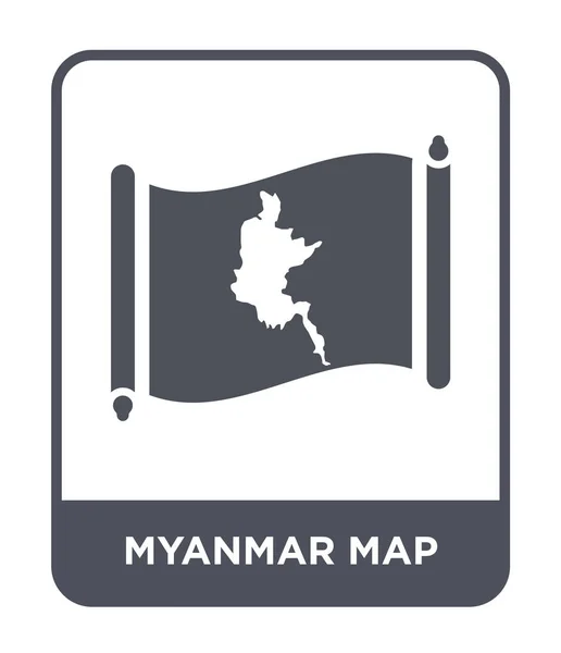 Значок Карти Myanmar Модному Стилі Дизайну Значок Карти Міанмара Ізольовано — стоковий вектор