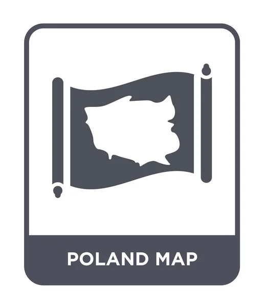 Значок Карти Польщі Модному Стилі Дизайну Значок Карти Польщі Ізольовано — стоковий вектор