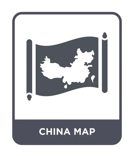 China Karte Symbol Trendigen Design Stil China Landkarte Symbol Isoliert — Stockvektor