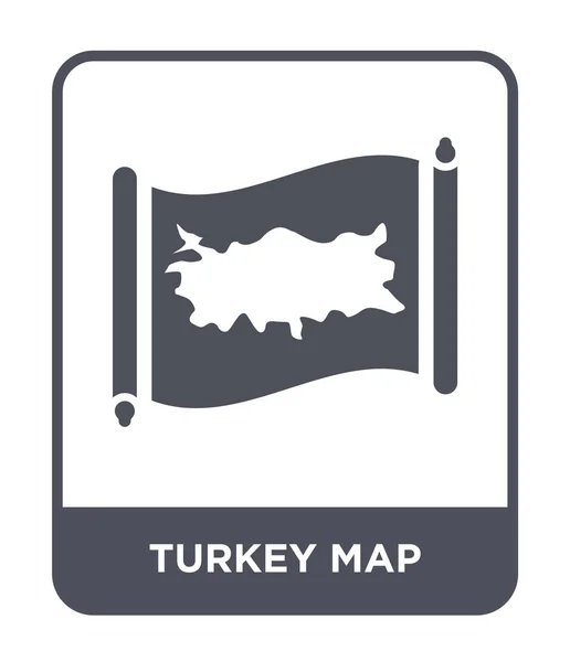 Truthahnkartensymbol Trendigen Design Stil Truthahn Landkarte Symbol Isoliert Auf Weißem — Stockvektor