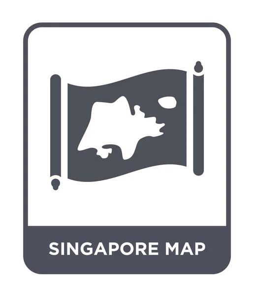 Icono Mapa Singapore Estilo Diseño Moda Singapore Icono Mapa Aislado — Vector de stock