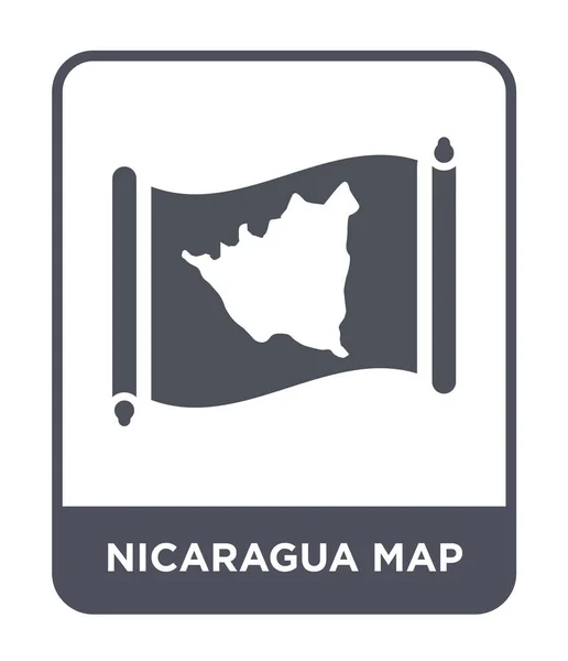 Nikaragua Ikonę Mapy Modny Styl Nikaragua Mapa Ikona Białym Tle — Wektor stockowy