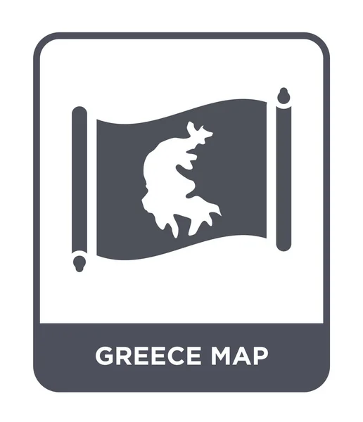 希腊地图图标在时尚的设计风格 在白色背景上隔离的希腊地图图标 希腊地图矢量图标简单和现代平面符号 — 图库矢量图片