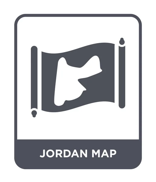 Jordanië Kaartpictogram Trendy Stijl Jordanië Kaartpictogram Geïsoleerd Een Witte Achtergrond — Stockvector