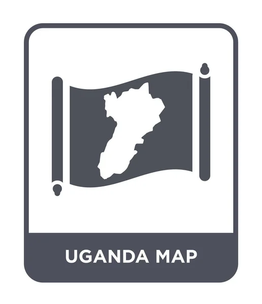 Uganda Ikonę Mapy Modny Styl Uganda Mapę Ikona Białym Tle — Wektor stockowy
