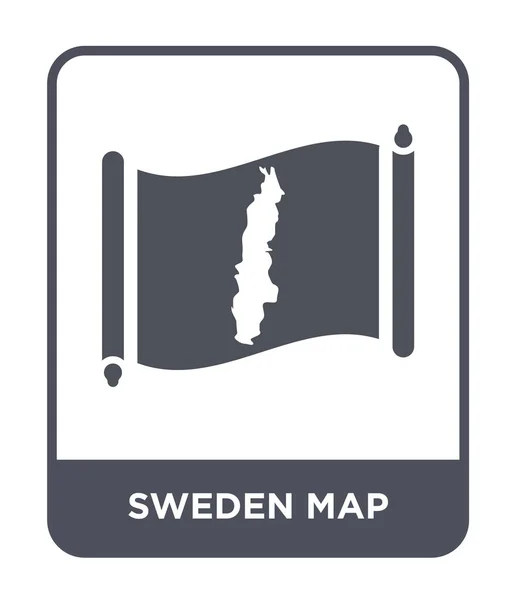 Icône Carte Suédoise Dans Style Design Tendance Icône Carte Suédoise — Image vectorielle