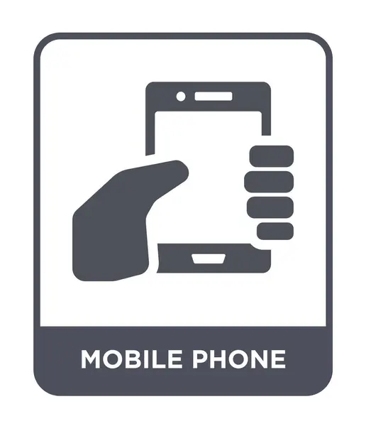 时尚设计风格的手机图标 在白色背景上隔离的手机图标 手机矢量图标简单而现代的平面符号 — 图库矢量图片