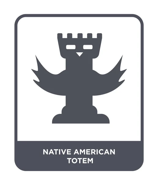 Ikon Totem Asli Amerika Dalam Gaya Desain Trendi Ikon Totem - Stok Vektor