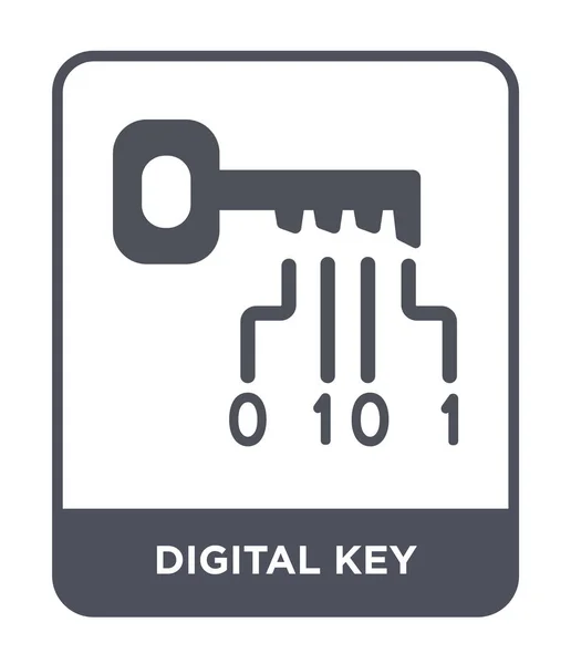 Digital Nyckel Symbolen Trendig Designstil Digitala Nyckelikonen Isolerad Vit Bakgrund — Stock vektor
