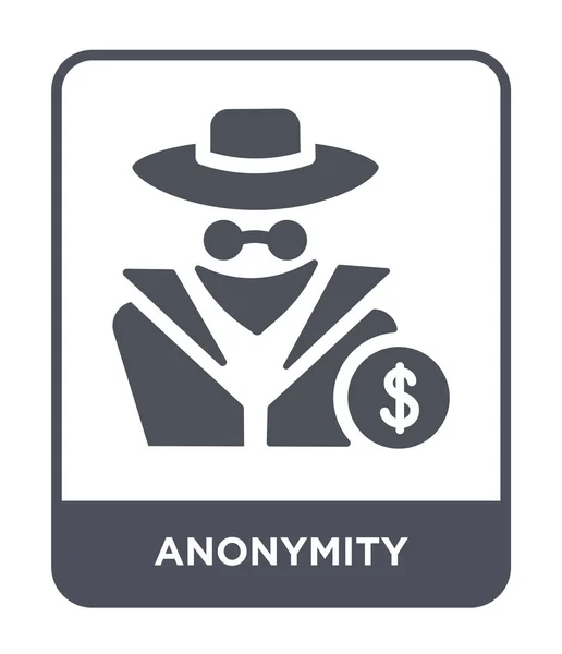 Icono Del Anonimato Estilo Diseño Moda Icono Anonimato Aislado Sobre — Vector de stock
