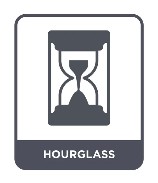 Пісочний Скляний Значок Модному Стилі Дизайну Пісочний Годинник Ізольований Білому — стоковий вектор