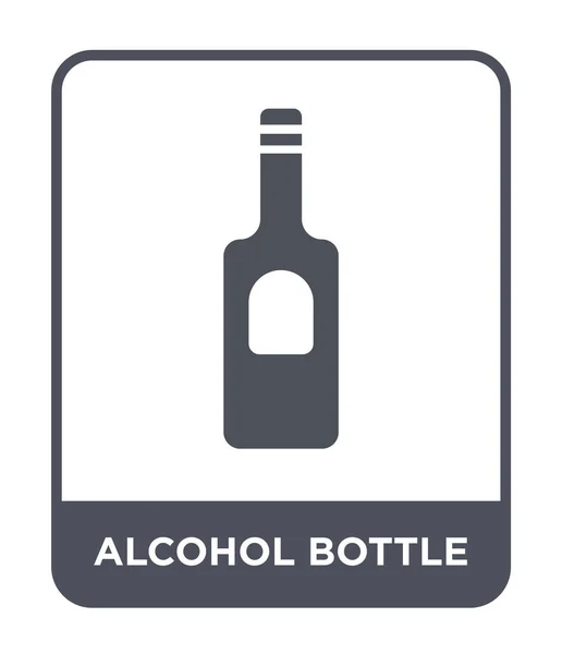 酒瓶图标在时尚的设计风格 酒精瓶图标隔离在白色背景 酒精瓶矢量图标简单和现代平面符号 — 图库矢量图片