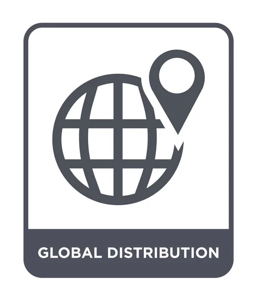 Globale Distributionsikone Trendigen Design Stil Globales Verteilersymbol Isoliert Auf Weißem — Stockvektor