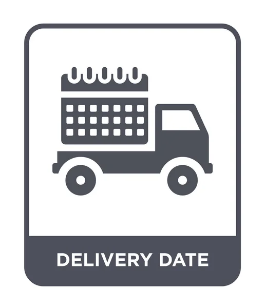 新潮设计风格的交货日期图标 在白色背景上隔离的交货日期图标 交货日期向量图标简单和现代平面符号 — 图库矢量图片