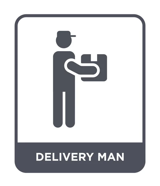 Levering Man Pictogram Trendy Stijl Levering Man Pictogram Geïsoleerd Een — Stockvector