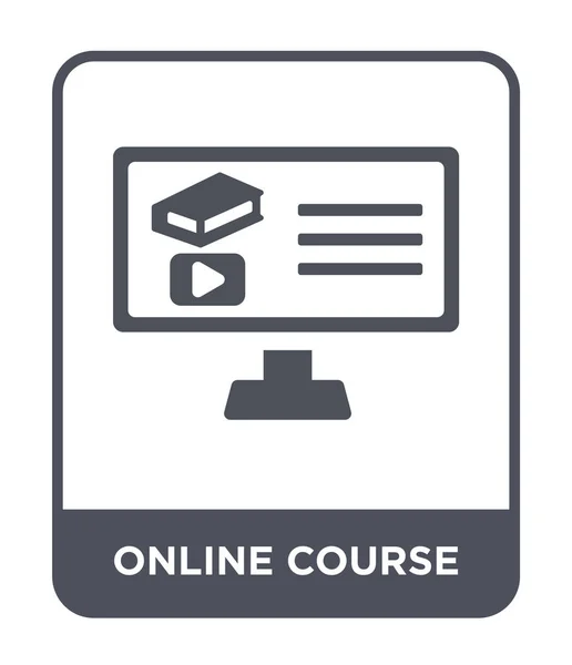 Online Cursus Pictogram Trendy Stijl Online Cursus Pictogram Geïsoleerd Een — Stockvector