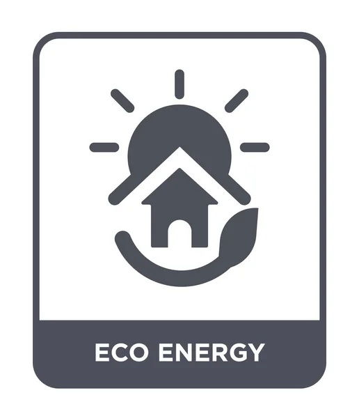 Eco Energie Pictogram Trendy Stijl Eco Energie Pictogram Geïsoleerd Een — Stockvector