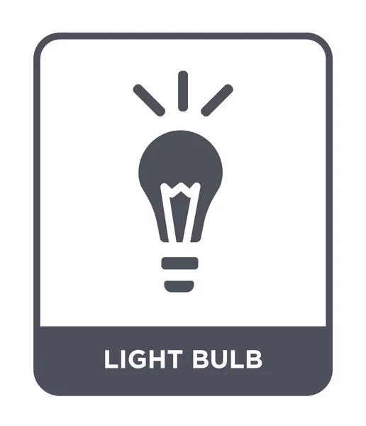 Glödlampa Ikonen Trendig Designstil Glödlampa Ikonen Isolerad Vit Bakgrund Glödlampa — Stock vektor