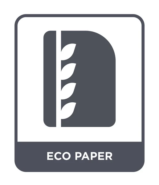 Eco Ikona Papieru Modny Styl Eco Papier Ikona Białym Tle — Wektor stockowy