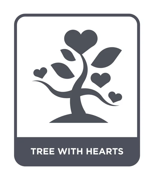Δέντρο Καρδιές Εικονίδιο Στην Μοντέρνα Στυλ Σχεδιασμού Δέντρο Εικονίδιο Καρδιές — Διανυσματικό Αρχείο