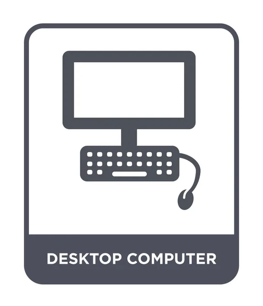 Icono Computadora Escritorio Estilo Diseño Moda Icono Computadora Escritorio Aislado — Vector de stock