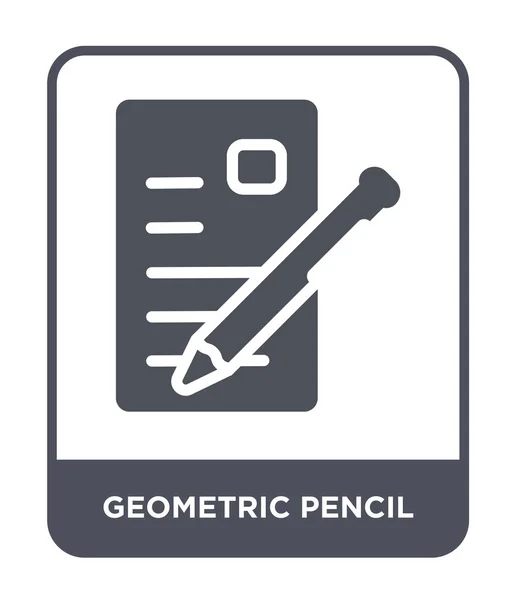 Ícone Lápis Geométrico Estilo Design Moderno Ícone Lápis Geométrico Isolado — Vetor de Stock