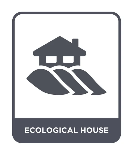 Ecological House Icon Trendy Design Style Ecological House Icon Isolated — Stock Vector