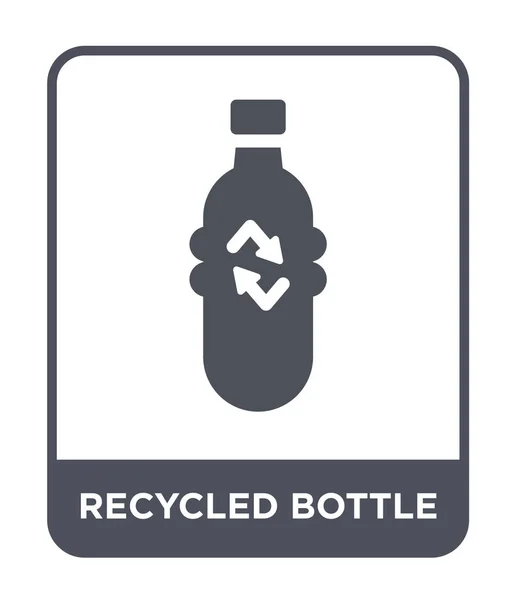 Ikona Recyklingu Butelek Modny Styl Recyklingu Butelka Ikona Białym Tle — Wektor stockowy