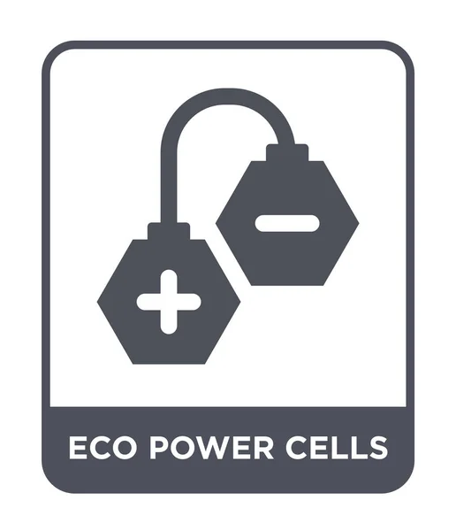 Eco Cellen Pictogram Voor Energiebeheer Trendy Stijl Eco Cellen Pictogram — Stockvector