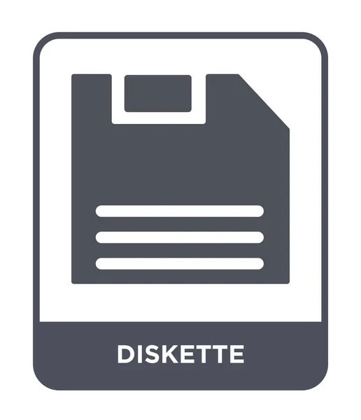 Diskette Icon Trendy Design Style Diskette Icon Isolated White Background — Stock Vector