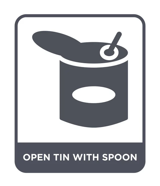 Open tin with spoon icon in trendy design style. open tin with spoon icon isolated on white background. open tin with spoon vector icon simple and modern flat symbol. — Stock Illustration Open Tin Spoon Icon Trendy Design Style Open Tin Spoon Stock Illustration