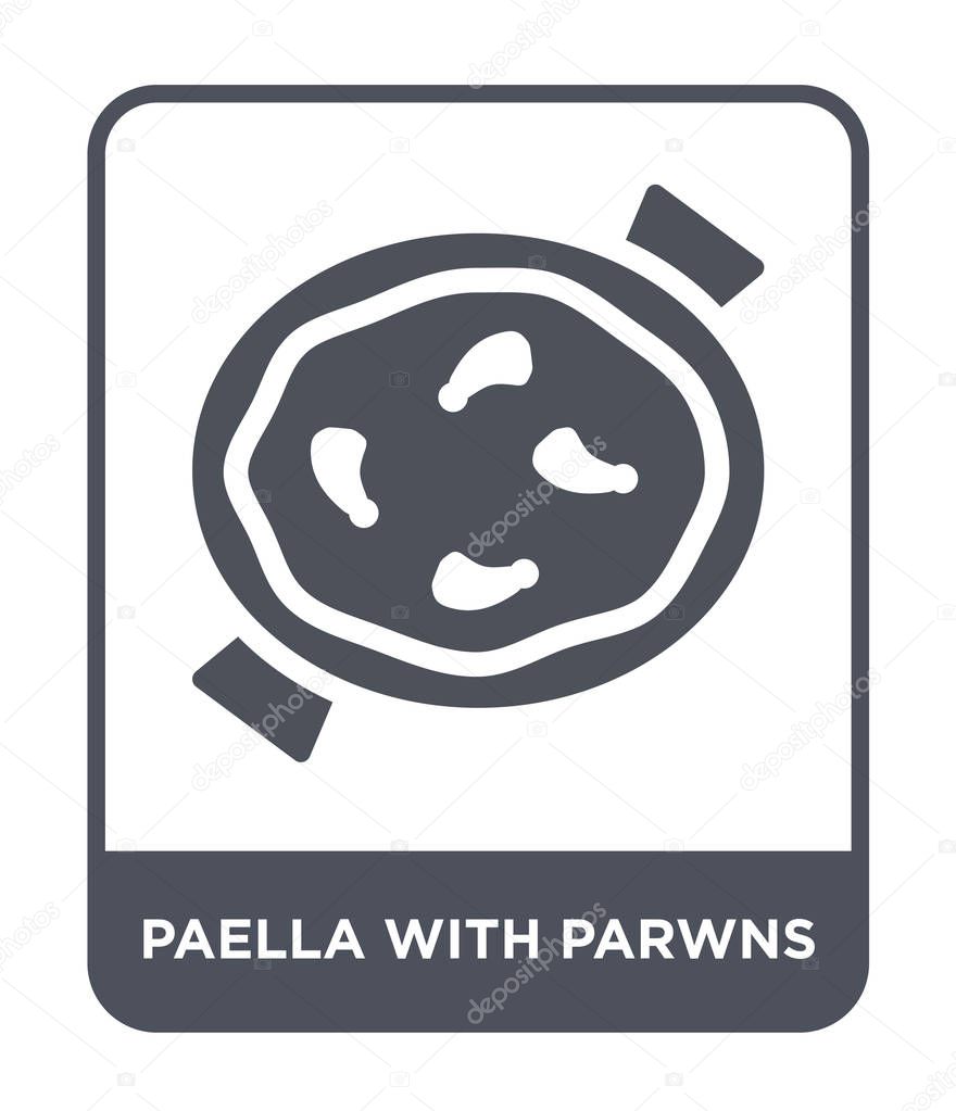 paella with parwns icon in trendy design style. paella with parwns icon isolated on white background. paella with parwns vector icon simple and modern flat symbol.