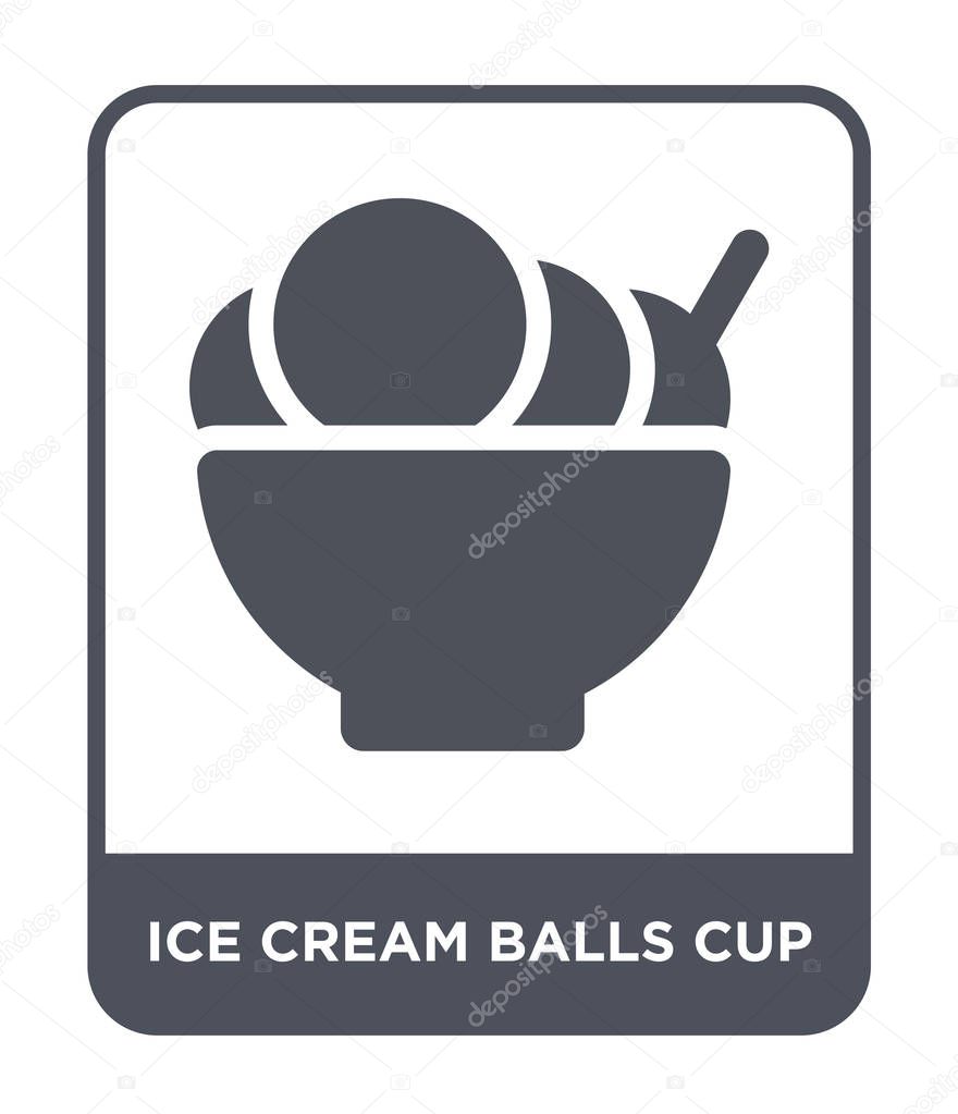 Ice cream balls cup icon in trendy design style. ice cream balls cup icon isolated on white background. ice cream balls cup vector icon simple and modern flat symbol.
