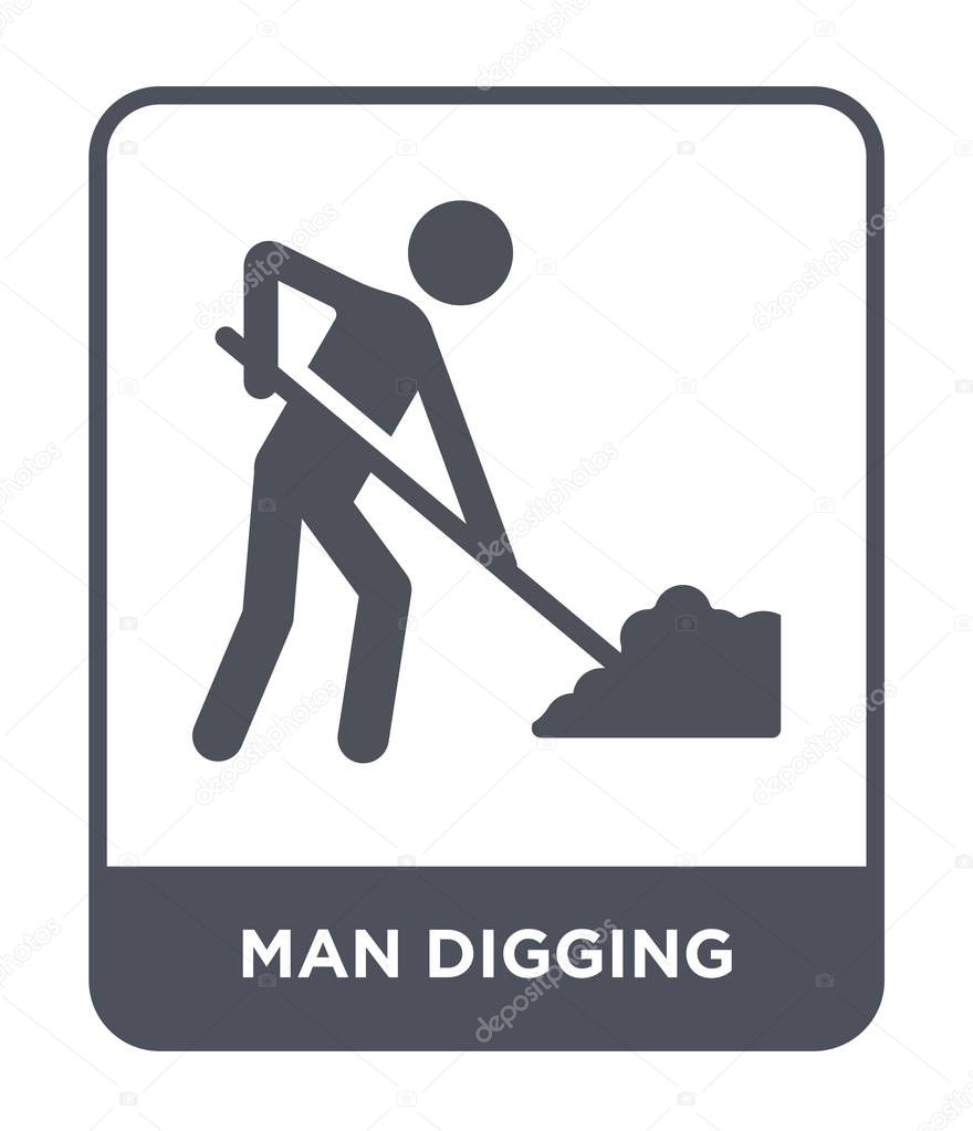 man digging icon in trendy design style. man digging icon isolated on white background. man digging vector icon simple and modern flat symbol.