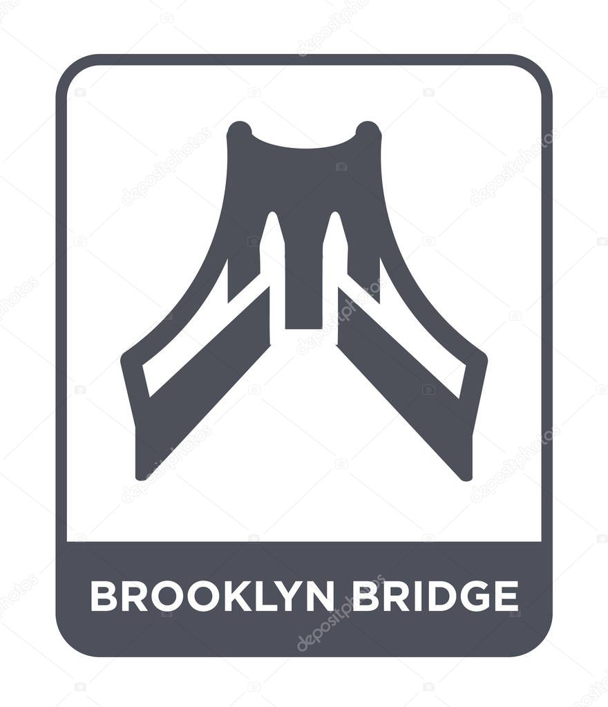 brooklyn bridge icon in trendy design style. brooklyn bridge icon isolated on white background. brooklyn bridge vector icon simple and modern flat symbol.